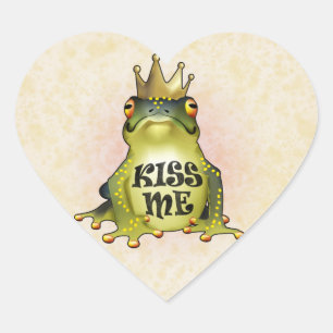 Kiss Me Hjärtformat Klistermärke