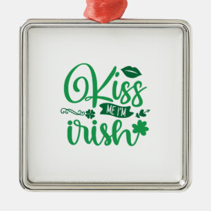 Kiss Me i Am Irish Julgransprydnad Metall