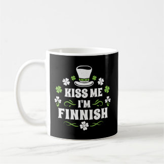 Kiss Me I är finsk St patrick's day Kaffemugg