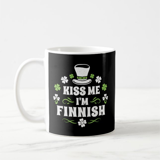 Kiss Me I är finsk St patrick's day Kaffemugg (Vänster)