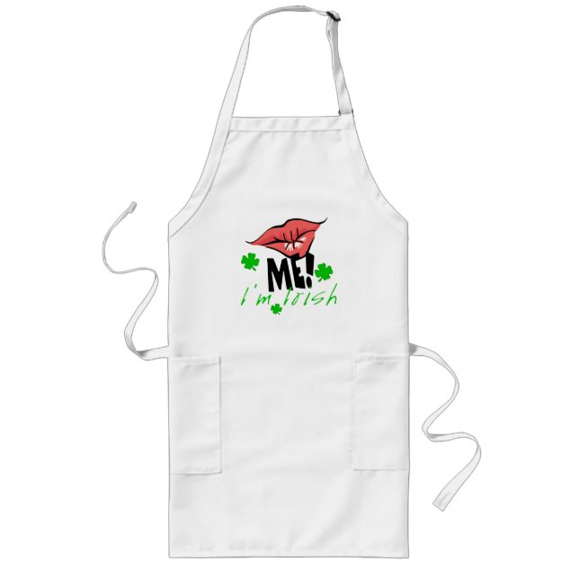 Kiss Me I är Irish Apron Långt Förkläde (Framsidan)