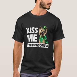Kiss Me I är Pawsome Cairn Terrier St patricks day T Shirt