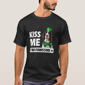 Kiss Me I är Pawsome English Springer Spain St Pa T Shirt