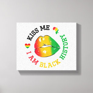 Kiss Me I is Black History Month African American Canvastryck