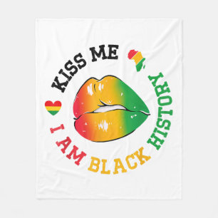 Kiss Me I is Black History Month African American Fleecefilt