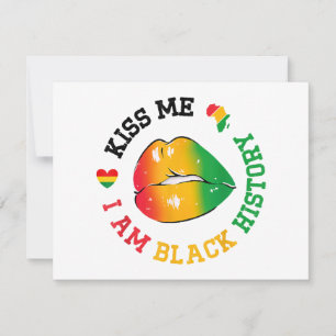 Kiss Me I is Black History Month African American Julkort