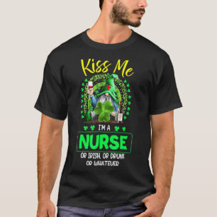 Kiss Me I M A Nurse Irish St Patrick S Day Gnome S T Shirt