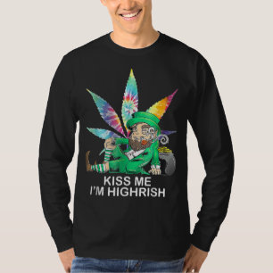 Kiss Me I M Irish Leprechaun Ogräs Löv St Patricks T Shirt