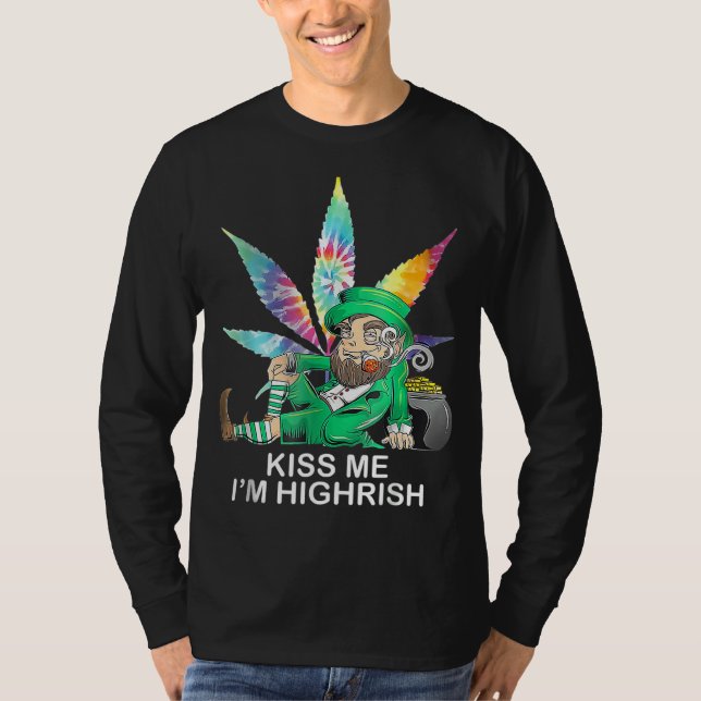 Kiss Me I M Irish Leprechaun Ogräs Löv St Patricks T Shirt (Framsida)