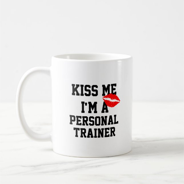 Kiss Me Im A Personal Trainer Mugg (Vänster)