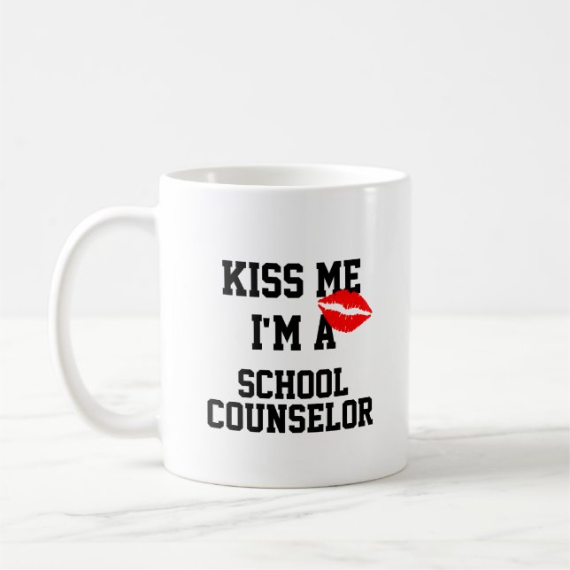Kiss Me Im A School Counselor Mugg (Vänster)