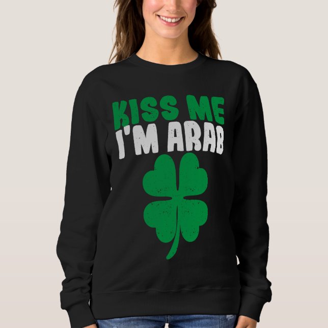 Kiss Me I'm Arab Irish Shamrock St Patricks Day Dr T Shirt (Framsida)