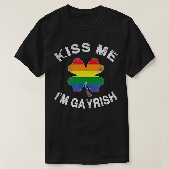 Kiss Me I'm Gayrish St T Shirt (Design framsida)