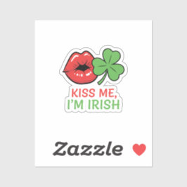 Kiss Me I'm Irish Flirty Lips Shamrock St Patrick Klistermärken