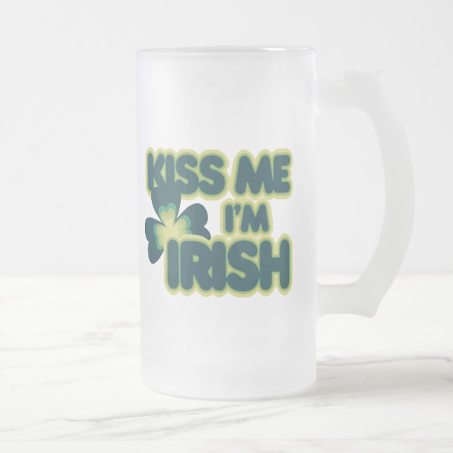 Kiss me Im Irish Frostat Ölglas (Höger)