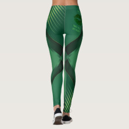 Kiss Me I'm Irish Green Geometric Activewear Leggings