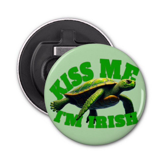 Kiss Me I'm Irish - Green Turtle Flasköppnare (Framsidan)