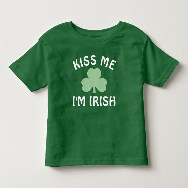 Kiss Me Im Irish Grönt Shamrock St patricks day T-shirt (Framsida)