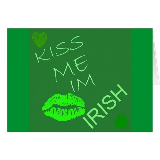 Kiss Me Im Irish Hälsningskort (Framsidan Horizontal)