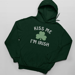 Kiss Me Im Irish Manar Grönt St patricks day Sweatshirt
