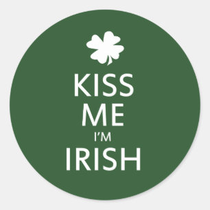 Kiss me Im Irish Runt Klistermärke