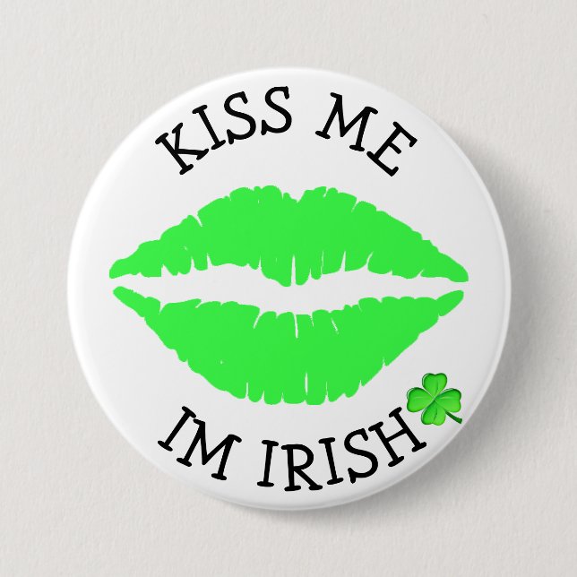 Kiss Me, Im Irish St patricks day Button Knapp (Framsida)
