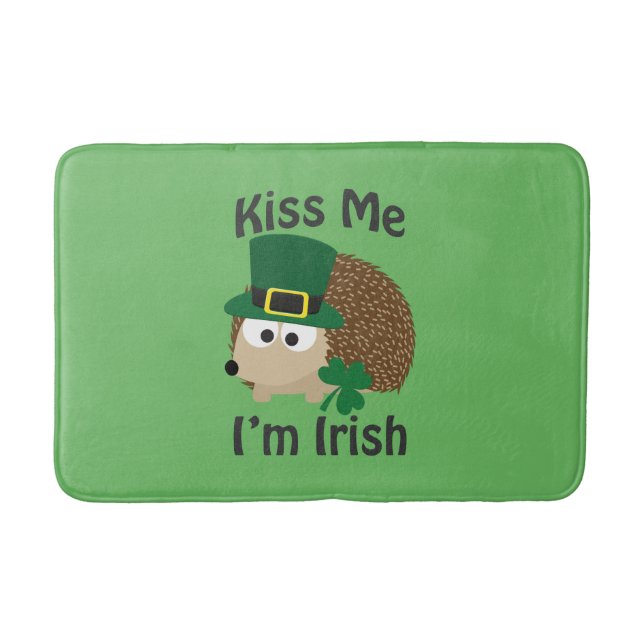 Kiss Me Im Irish St patricks day Hedgehog Badrumsmatta (Framsidan)