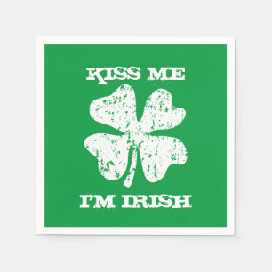 Kiss me im Irish St patricks day Napkins Pappersservett