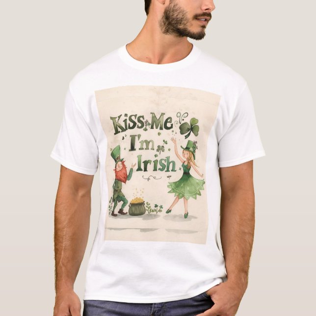 Kiss Me I'm Irish T Shirt  (Framsida)