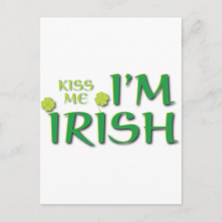 Kiss Me Im Irish Vykort