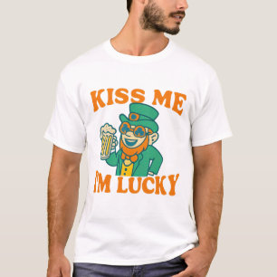 Kiss Me I'm Lucky T Shirt