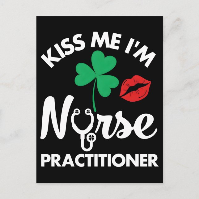 Kiss me i'm nurse practitioner shirt Mug Helg Vykort (Framsida)