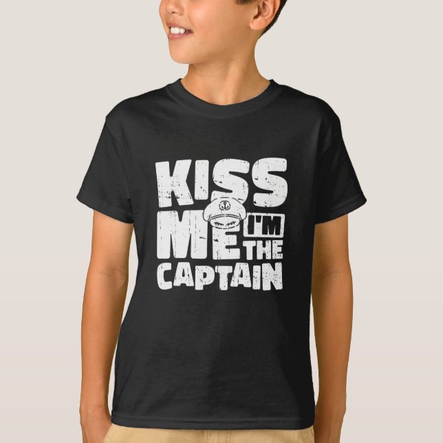 Kiss Me Im The Captain Sailing - Sailor St Patrick T Shirt (Framsida)