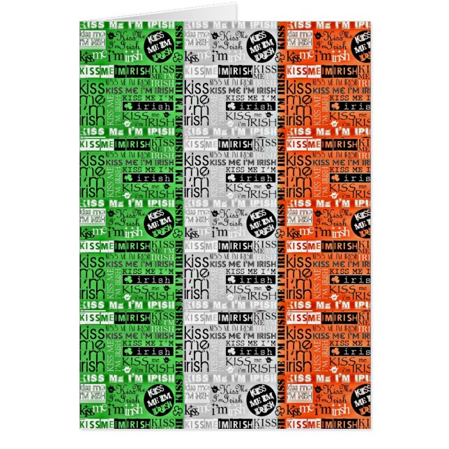 Kiss Me Irish Flagga Hälsningskort (Framsidan)