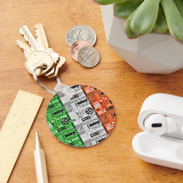 Kiss Me Irish Flagga Nyckelring (Skrivbord)