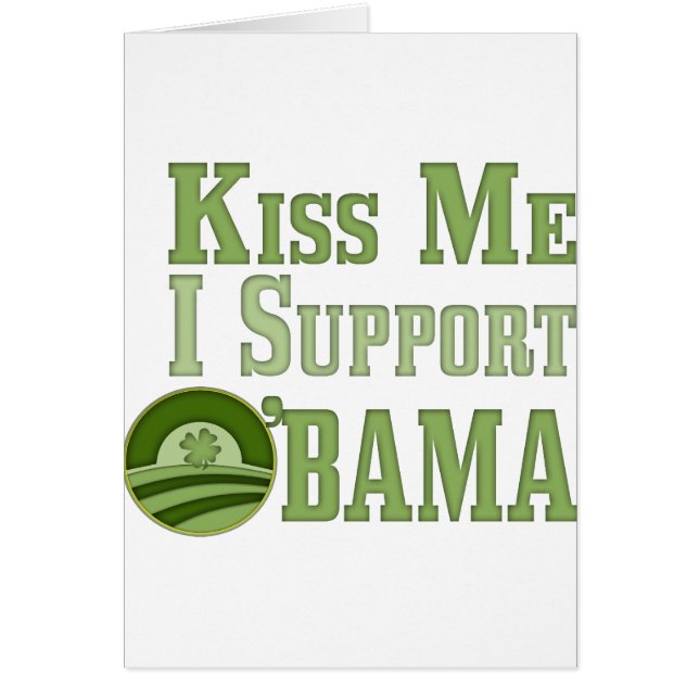 Kiss Me Irish Obama Hälsningskort (Framsidan)