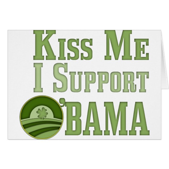 Kiss Me Irish Obama Hälsningskort (Framsidan Horizontal)