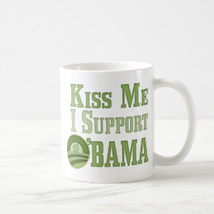 Kiss Me Irish Obama Kaffemugg