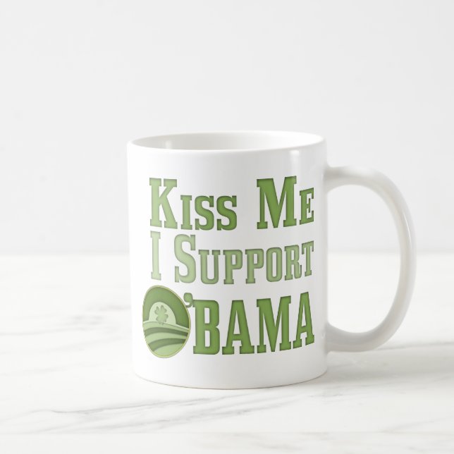 Kiss Me Irish Obama Kaffemugg (Höger)