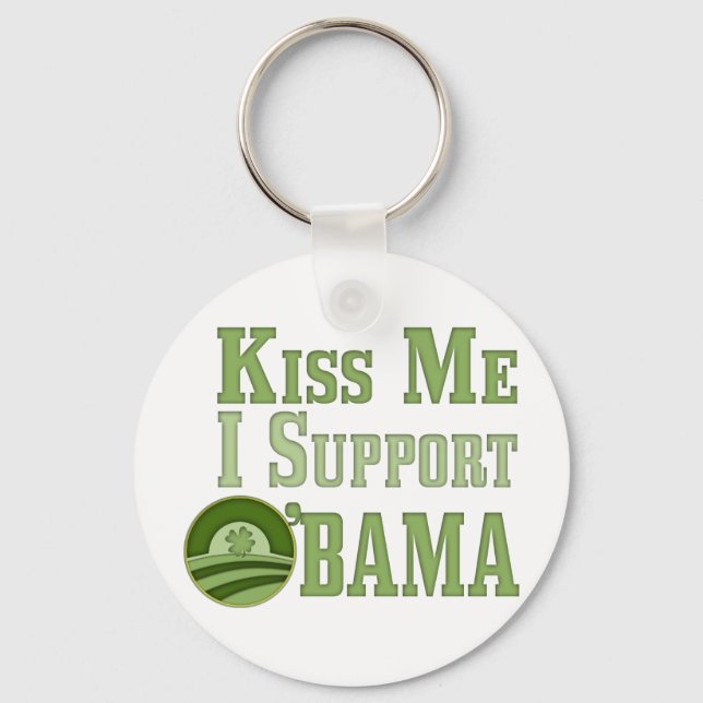 Kiss Me Irish Obama Nyckelring (Framsida)