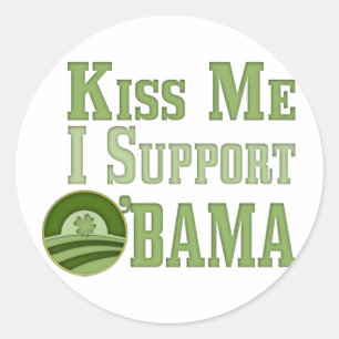 Kiss Me Irish Obama Runt Klistermärke