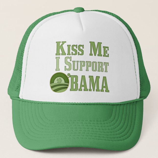 Kiss Me Irish Obama Truckerkeps (Framsida)
