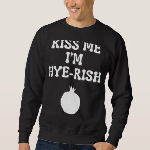 Kiss Me I's Hyerish (Irish) Armenian St Patricks D Lång Ärmad Tröja
