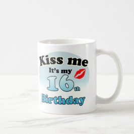 Kiss me it's my 16th Birthday Kaffemugg