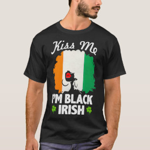 Kiss Me jag är Black Irish St patrick's day, Afric T Shirt