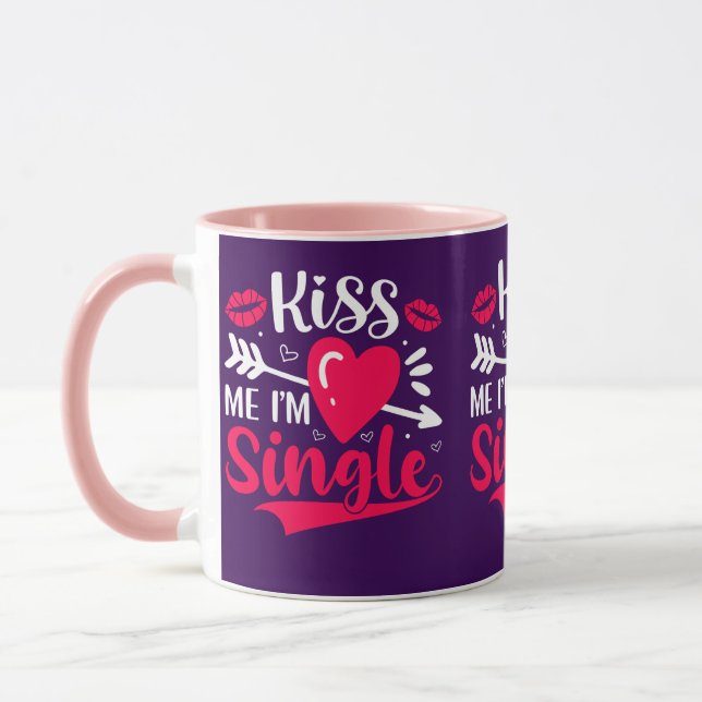 Kiss Me, jag är en enda Cute Valentine Mugg (Vänster)