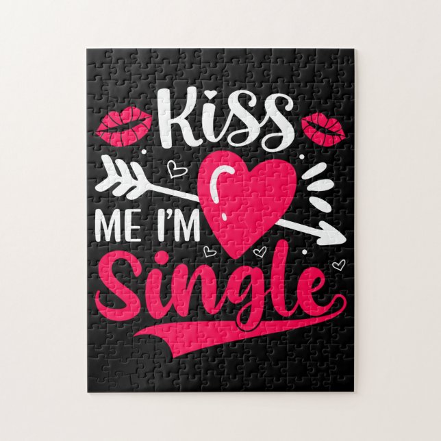 Kiss Me, jag är en enda Cute Valentine Pussel (Vertikal)