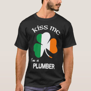 Kiss Me, jag är en plumber Shamrock St patrick's d T Shirt