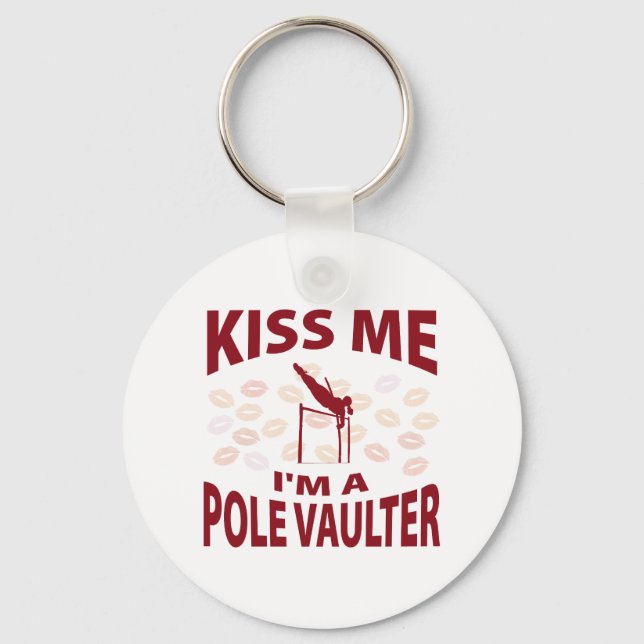 Kiss Me jag är en pole Vaulter Nyckelring (Framsida)
