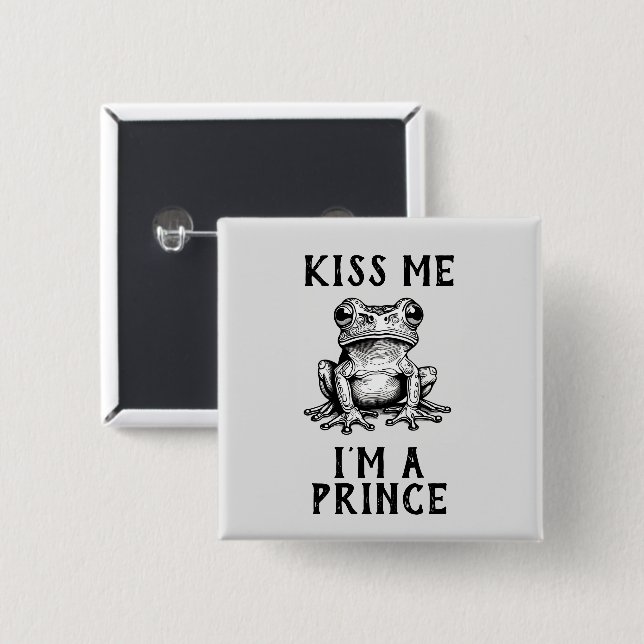 Kiss Me, jag är en Prince Button Knapp (Framsida & baksida)